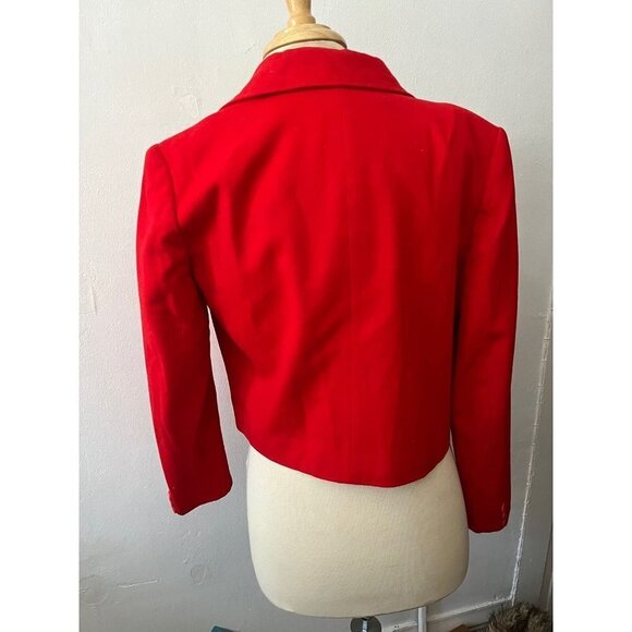 Pendelton womens red cropped short hip length 100 percent wool winter coat 10 - Picture 7 of 12